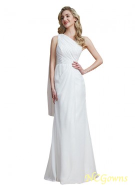 Floor-Length One-Shoulder Other Back Style Chiffon Wedding Party Dresses