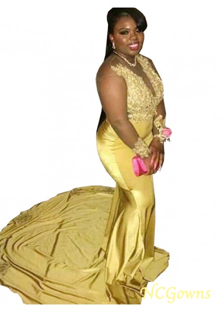 Ncgowns Court Train Elastic Woven Satin Sleeveless Sleeve Trumpet Mermaid 2023 Prom Dresses T801524705021