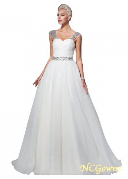 Ncgowns Empire Ball Gown Chapel Train Sleeveless Ruched Net 2023 Wedding Dresses