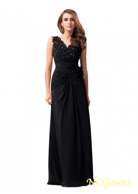 Floor-Length Sleeveless Sleeve V-Neck Chiffon Fabric Special Occasion Dresses