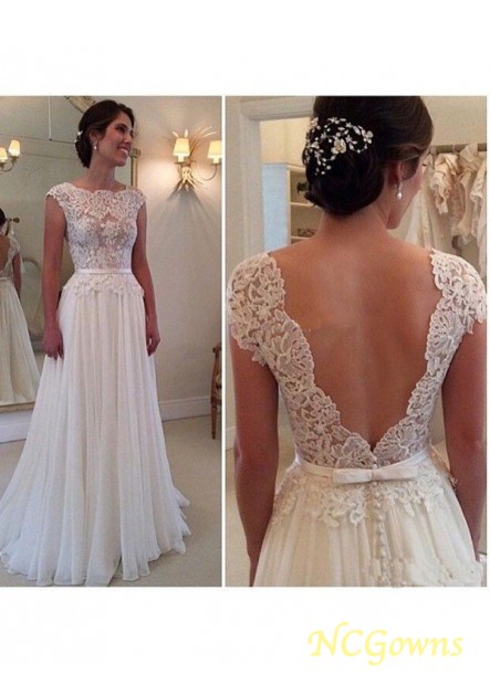 Sleeveless Sleeve Scoop Other Back Style Chiffon Fabric Applique Embellishment Lace Wedding Dresses