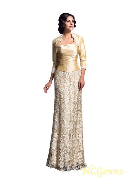 Floor-Length Lace Strapless Neckline Lace Mother Of The Bride Dresses