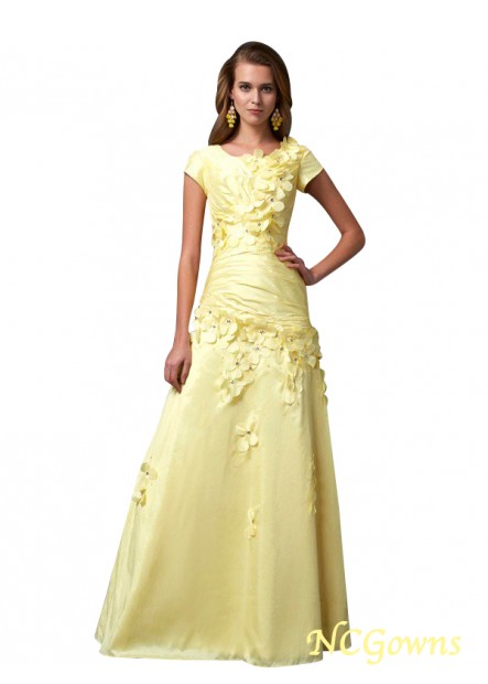 Other Scoop Neckline Taffeta Fabric Sheath Column Natural Waist Long Prom Dresses