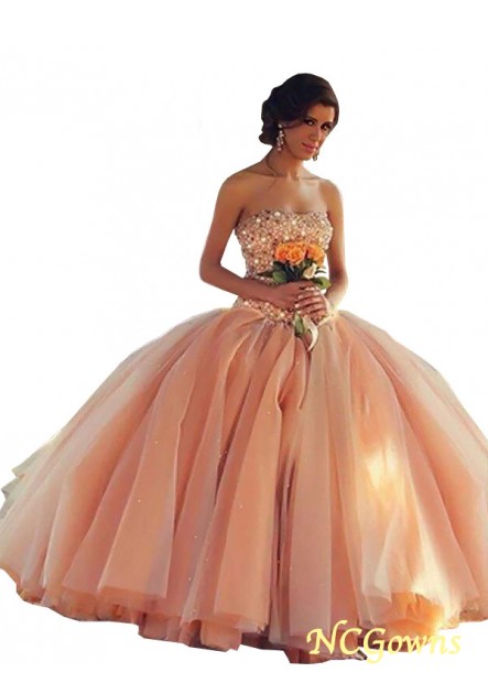 Ncgowns Other Beading Tulle Fabric Strapless Ball Gown Evening Dresses