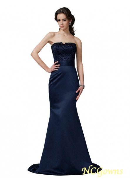 Zipper Back Style Strapless Neckline Sleeveless Sleeve Satin Fabric 2023 Prom Dresses