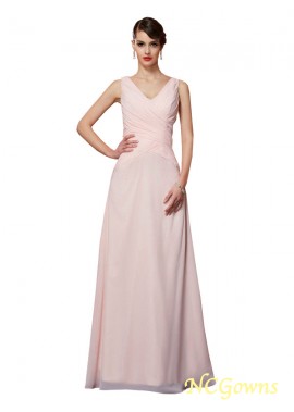 Floor-Length V-Neck Neckline A-Line Princess Chiffon Pleats Embellishment Evening Dresses