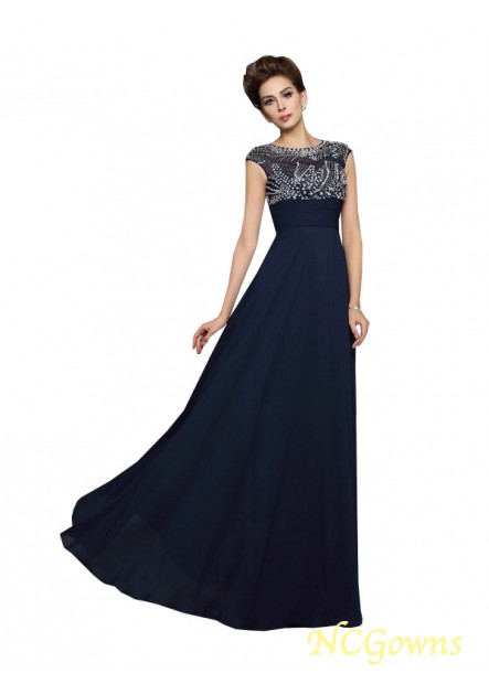 Floor-Length Beading A-Line Princess Silhouette Zipper Back Style Long Evening Dresses T801524706553