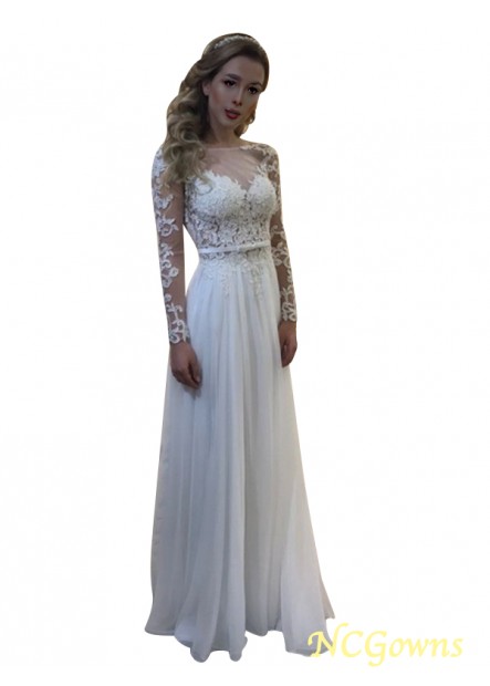 Floor-Length Chiffon Natural Waist 2023 Wedding Dresses