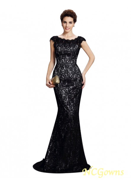 Lace Lace Trumpet Mermaid Short Sleeves Natural Black Dresses T801524711543