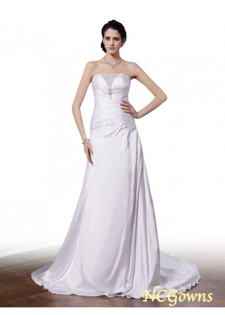 Ncgowns Silk Like Satin Fabric Lace Up Back Style Wedding Dresses