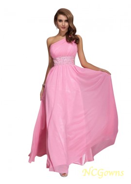 Ncgowns Chiffon Fabric Floor-Length One-Shoulder Sheath Column Prom Dresses