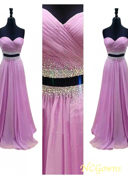 A-Line Princess Silhouette Floor-Length Hemline Train Beading Embellishment Evening Dresses