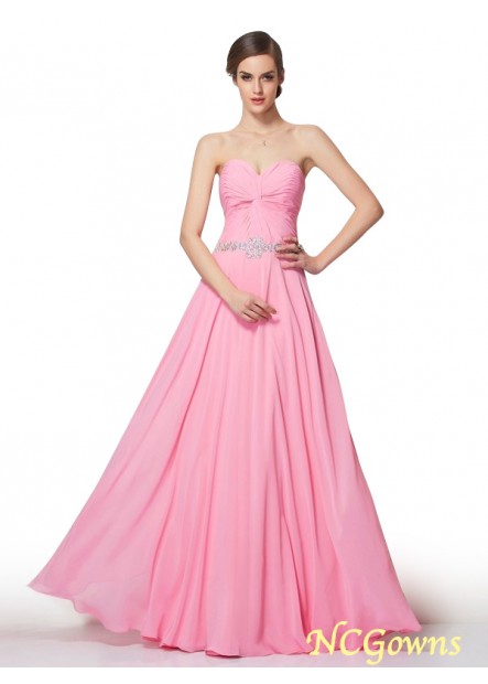 Natural Zipper Beading Floor-Length Sweetheart Neckline Prom Dresses