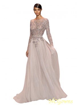 A-Line Princess Natural Waist Backless Back Style Long Prom Dresses