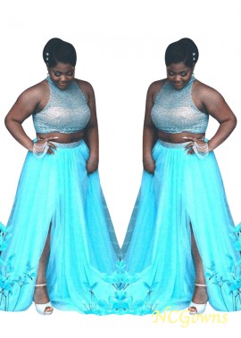 High Neck Tulle Fabric Plus Size