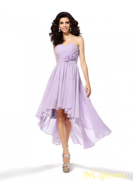 A-Line Princess Sweetheart Neckline Chiffon Asymmetrical High Low Prom Dresses