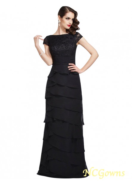 Chiffon Zipper Floor-Length Natural Short Sleeves Long Prom Dresses T801524707777