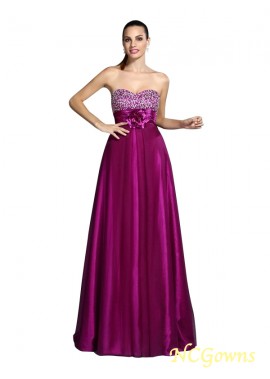 A-Line Princess Empire Waist Sweetheart Neckline Elastic Woven Satin Fabric Zipper Prom Dresses