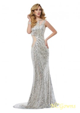 Lace Paillette Embellishment Lace Sequins Trumpet Mermaid Silhouette Natural Long Prom Dresses
