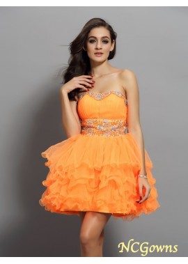 Satin Lace Up Back Style Empire A-Line Princess Silhouette Sleeveless Homecoming Dresses
