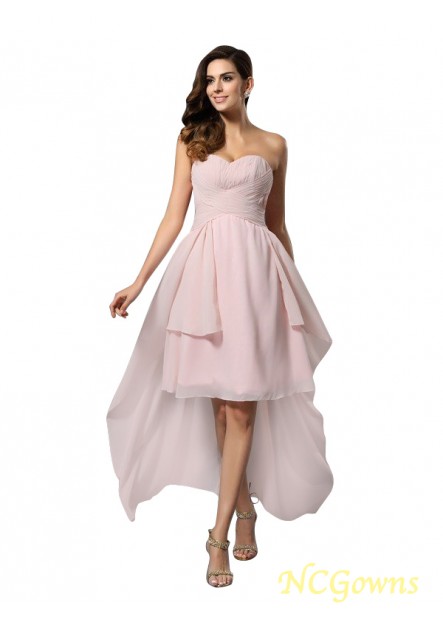 Chiffon Zipper Sleeveless Sleeve Pleats A-Line Princess Silhouette Pink Dresses
