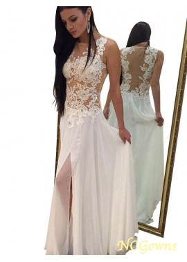 Applique Scoop Natural Other Chiffon Prom Dresses