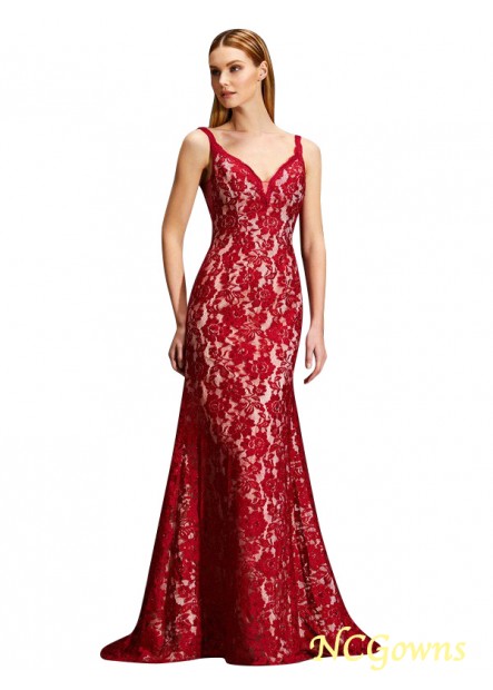 Sleeveless Lace Natural Sheath Column Spaghetti Straps 2023 Prom Dresses