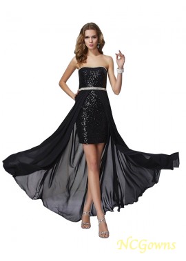 Ruffles Zipper Back Style A-Line Princess Silhouette Chiffon Fabric Sleeveless Black Dresses