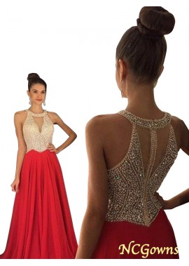 Ncgowns Other Back Style Sweep Brush Train Sleeveless A-Line Princess Chiffon Fabric Beading Special Occasion Dresses