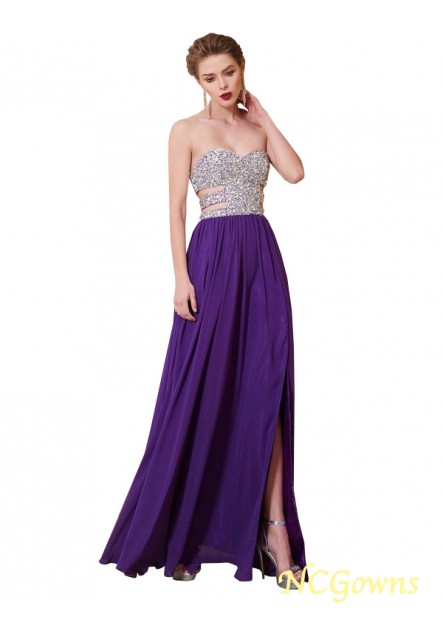 Natural Crystal Sweetheart Backless Long Prom Dresses