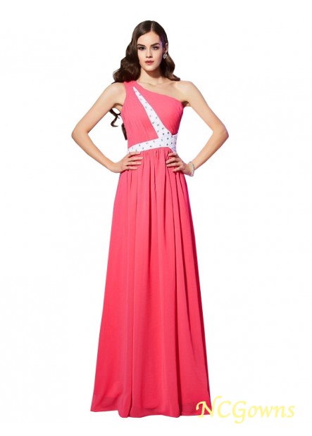Beading Embellishment Sleeveless One-Shoulder Floor-Length 2023 Prom Dresses