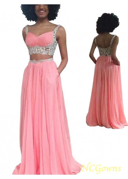 Ncgowns Straps Other Floor-Length A-Line Princess Silhouette Two Piece Prom Dresses