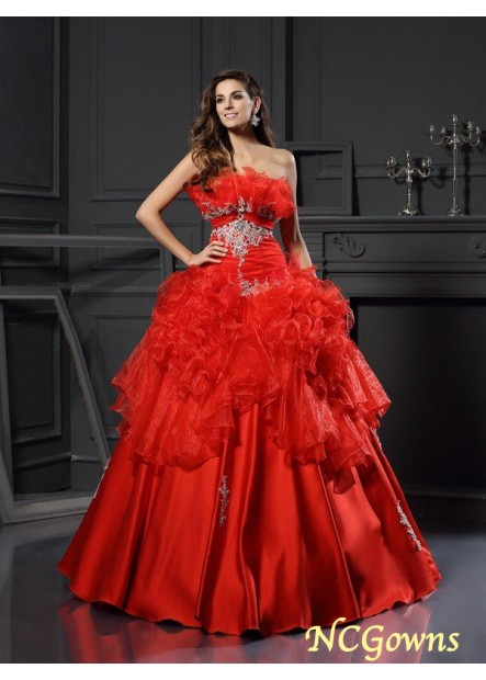 Floor-Length Ball Gown Silhouette Natural Sleeveless Ruffles Plus Size