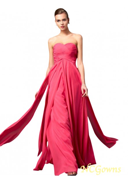 Sheath Column Silhouette Ruffles Sweetheart Neckline Chiffon Fabric Red Dresses T801524708759