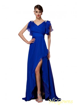 Chiffon Fabric Beading Embellishment Sleeveless 2023 Prom Dresses