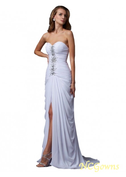 Lace Up Back Style Sheath Column Sweetheart Beading Sleeveless Chiffon Natural 2023 Prom Dresses