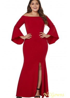Bodycon Off Shoulder Flare Sleeve Long Evening Dresses