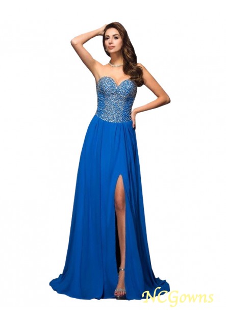 Dropped Beading Sweetheart Sweep Brush Train Hemline Train A-Line Princess Silhouette Sleeveless Special Occasion Dresses