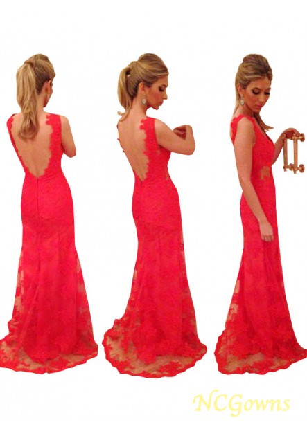 Floor-Length Lace Fabric Natural Backless Trumpet Mermaid Color T801524704949