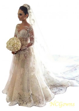 Other Natural Long Sleeves Lace Wedding Dresses