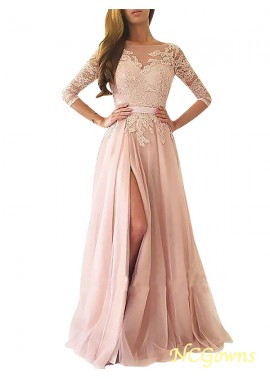 Applique Embellishment Tulle Bateau 3 4 Sleeves Natural Other Long Evening Dresses T801524703858