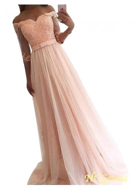 Other Back Style Tulle Fabric Sweep Brush Train Formal Dresses