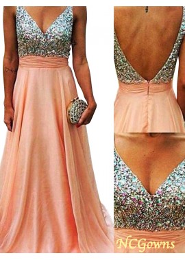 Ncgowns Chiffon Fabric Sleeveless Other Back Style Beading A-Line Princess Empire 2023 Prom Dresses