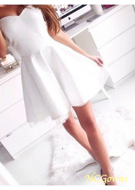 Natural Other Back Style Sleeveless Sleeve Satin Short Mini A-Line Princess Short Evening Dresses