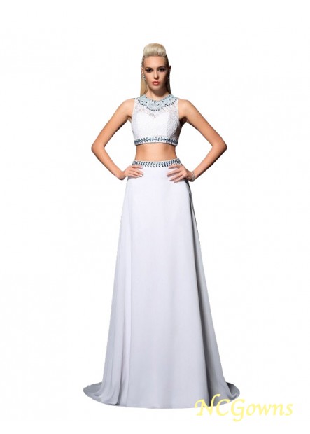 Other Back Style Chiffon Fabric Floor-Length A-Line Princess White Dresses