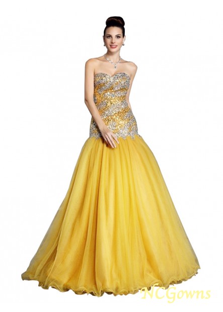 Empire Waist Ruffles Sweetheart Neckline A-Line Princess Silhouette Floor-Length Formal Evening Dresses