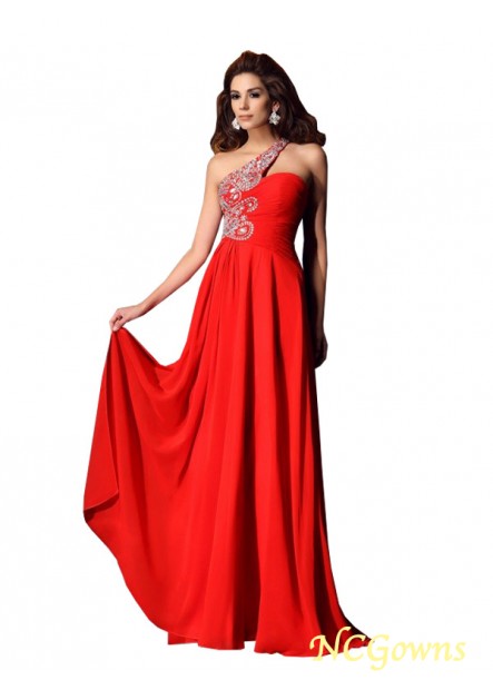 One-Shoulder Neckline Empire Chiffon Fabric Sleeveless Sleeve Formal Dresses T801524707719