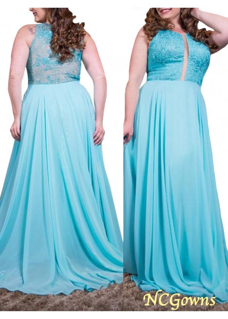 Ncgowns Chiffon Fabric A-Line Princess Other Scoop Plus Size Evening Dresses