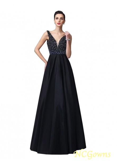 Straps Neckline Sleeveless Sleeve Floor-Length Evening Dresses