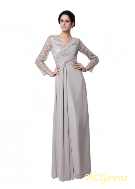 Floor-Length V-Neck Long Sleeves Sleeve Special Occasion Dresses